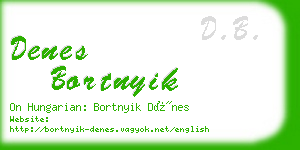 denes bortnyik business card